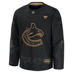 Vancouver Canucks Fanatics 2024 Military Appreciation Practice Jersey Black