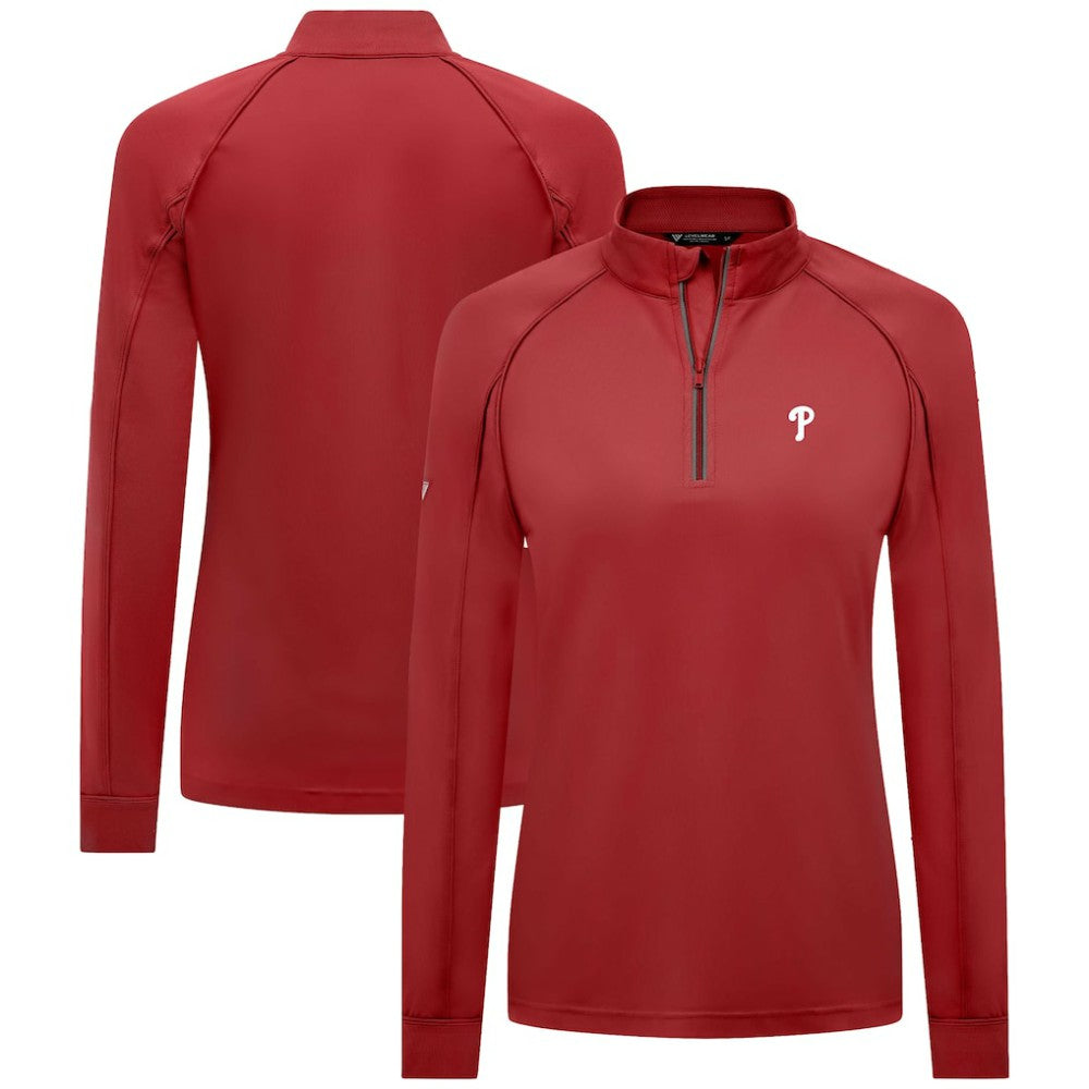 Philadelphia Phillies Levelwear Women's Kinetic Insignia Quarter-Zip Pullover | MLB Outlet