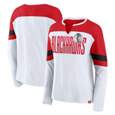 Chicago Blackhawks Fanatics Women's Frozen Long Sleeve Notch Neck T-Shirt On Sale