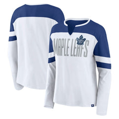 Toronto Maple Leafs Fanatics Women's Frozen Long Sleeve Notch Neck T-Shirt Discount