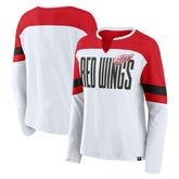 Detroit Red Wings Fanatics Women's Frozen Long Sleeve Notch Neck T-Shirt Discount