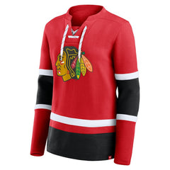 Chicago Blackhawks Fanatics Women's Prime Time Lace-Up Long Sleeve T-Shirt Online