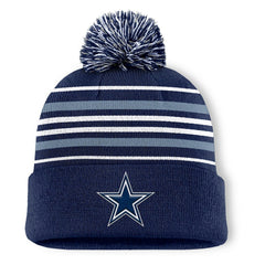 Dallas Cowboys Fanatics Fundamental Striped Cuffed Knit Hat with Pom