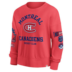 Montreal Canadiens Fanatics Women's Oversized Vintage Go Team Pullover Sweatshirt Discount