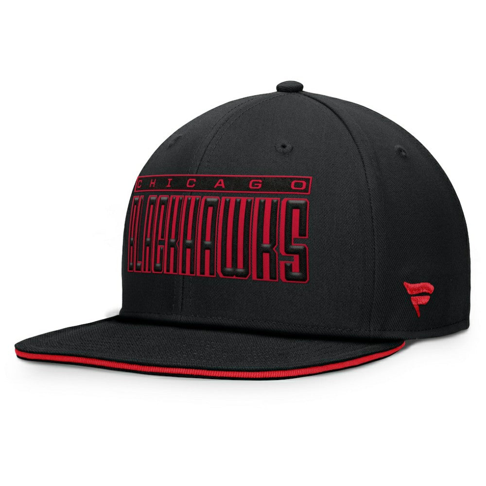Chicago Blackhawks Fanatics Fundamental Gino Stack Snapback Hat For Sale