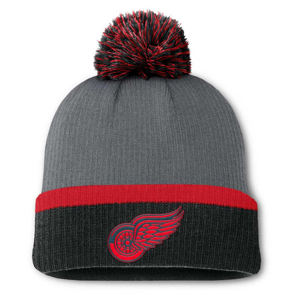 Detroit Red Wings Fanatics Women's Cuffed Knit Hat with Pom On Sale