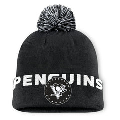Pittsburgh Penguins Fanatics Fundamental High Stick Cuffed Knit Hat with Pom On Sale