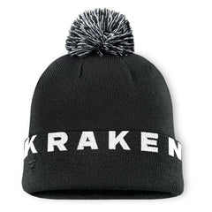 Seattle Kraken Fanatics Fundamental High Stick Cuffed Knit Hat with Pom Sale