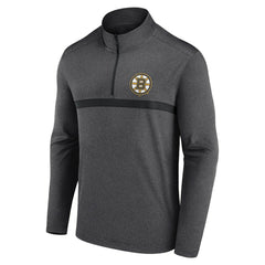 Boston Bruins Logo Athletic Head-to-Head Raglan Quarter-Zip Top For Sale