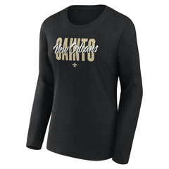 New Orleans Saints Logo Athletic Women's Grip Long Sleeve T-Shirt