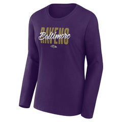 Baltimore Ravens Logo Athletic Women's Grip Long Sleeve T-Shirt