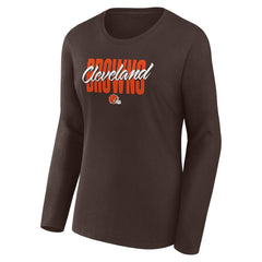 Cleveland Browns Logo Athletic Women's Grip Long Sleeve T-Shirt