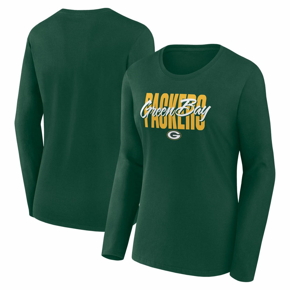 Green Bay Packers Logo Athletic Women's Grip Long Sleeve T-Shirt