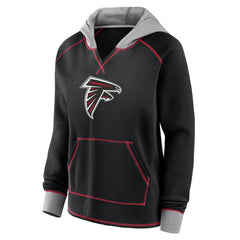 Atlanta Falcons Logo Athletic Women's Boom Fleece Pullover V-Neck Hoodie