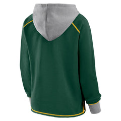 Green Bay Packers Logo Athletic Women's Boom Fleece Pullover V-Neck Hoodie