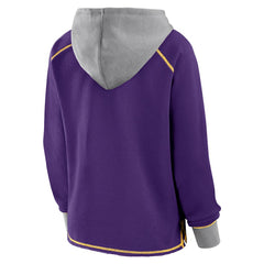 Minnesota Vikings Logo Athletic Women's Boom Fleece Pullover V-Neck Hoodie