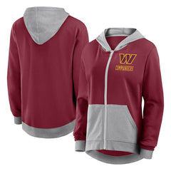 Washington Commanders Logo Athletic Women's Hit It French Terry Full-Zip Hoodie