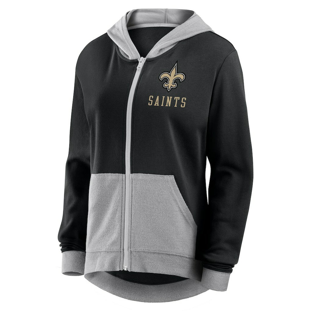 New Orleans Saints Logo Athletic Women's Hit It French Terry Full-Zip Hoodie