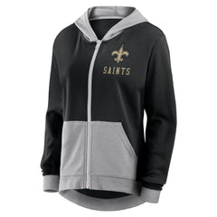 New Orleans Saints Logo Athletic Women's Hit It French Terry Full-Zip Hoodie