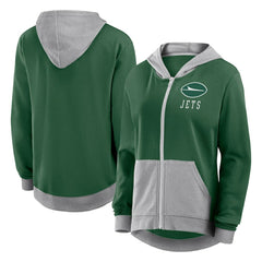 New York Jets Logo Athletic Women's Hit It French Terry Full-Zip Hoodie