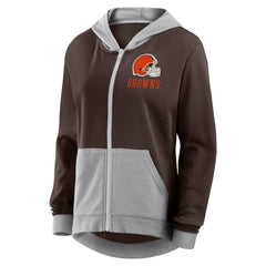Cleveland Browns Logo Athletic Women's Hit It French Terry Full-Zip Hoodie