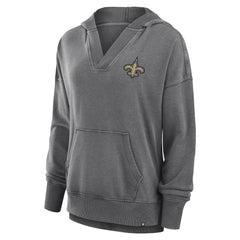 New Orleans Saints Fanatics Women's Initiative Snow Wash French Terry V-Neck Pullover Hoodie