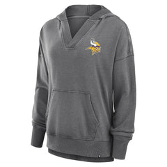 Minnesota Vikings Fanatics Women's Initiative Snow Wash French Terry V-Neck Pullover Hoodie
