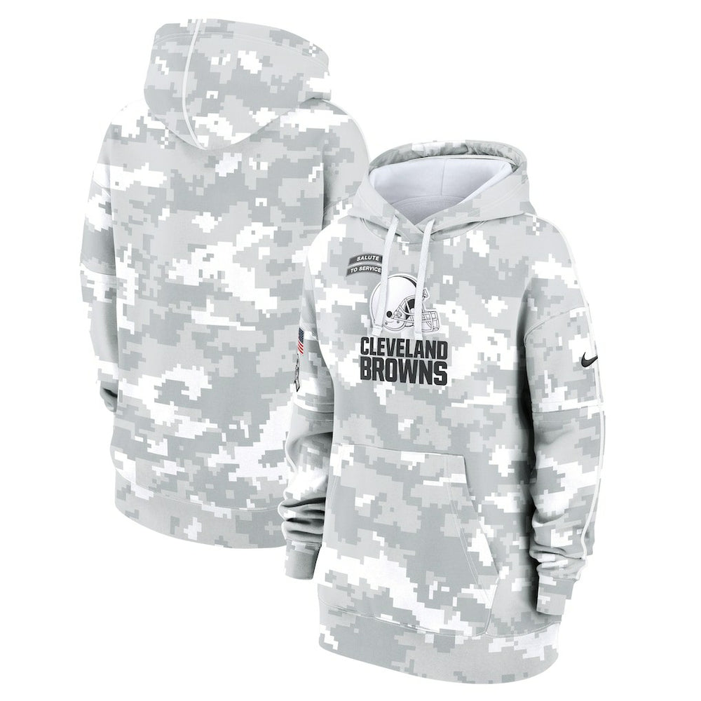 Cleveland Browns Nike Women's 2024 Salute To Service Club Fleece Oversized Pullover Hoodie