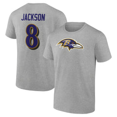 Baltimore Ravens Lamar Jackson Icon Player Name & Number T-Shirt