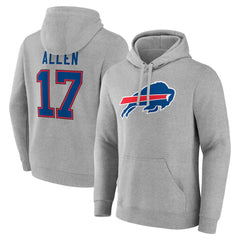Buffalo Bills Josh Allen Icon Player Name & Number Pullover Hoodie