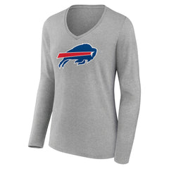 Buffalo Bills Josh Allen Women's Icon Player Name & Number Long Sleeve V-Neck T-Shirt