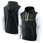 Utah Jazz Logo Athletic Outline Colorblock Pullover Hoodie New