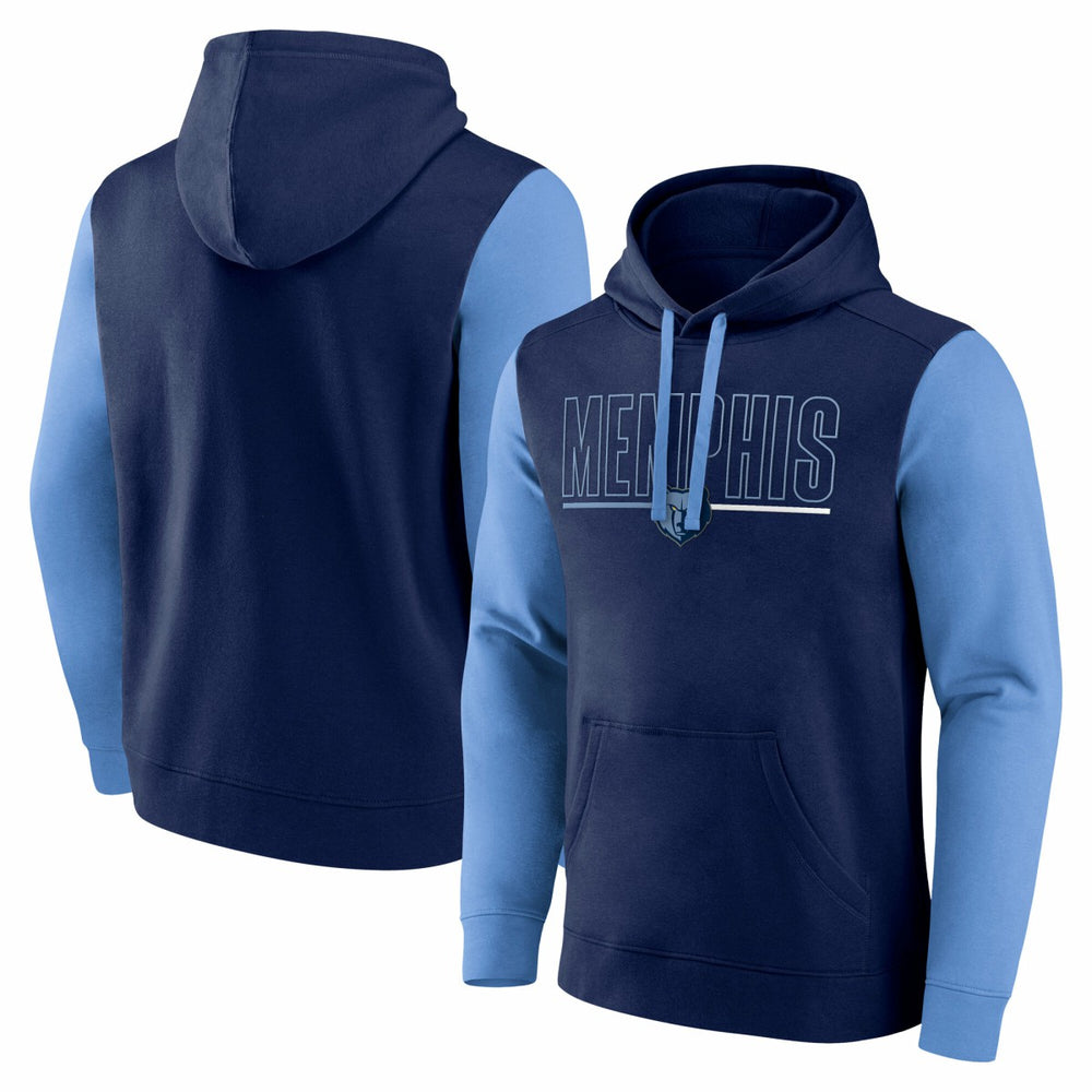 Memphis Grizzlies Logo Athletic Outline Colorblock Pullover Hoodie Online