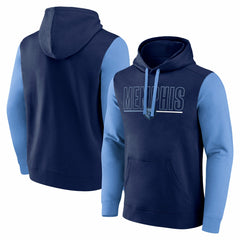Memphis Grizzlies Logo Athletic Outline Colorblock Pullover Hoodie Online