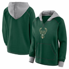 Milwaukee Bucks Logo Athletic Women's Boom Pullover Hoodie Discount