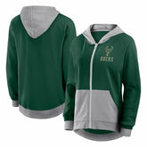 Milwaukee Bucks Logo Athletic Women's Hit It French Terry Full-Zip Hoodie Discount