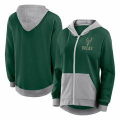 Milwaukee Bucks Logo Athletic Women's Hit It French Terry Full-Zip Hoodie Discount