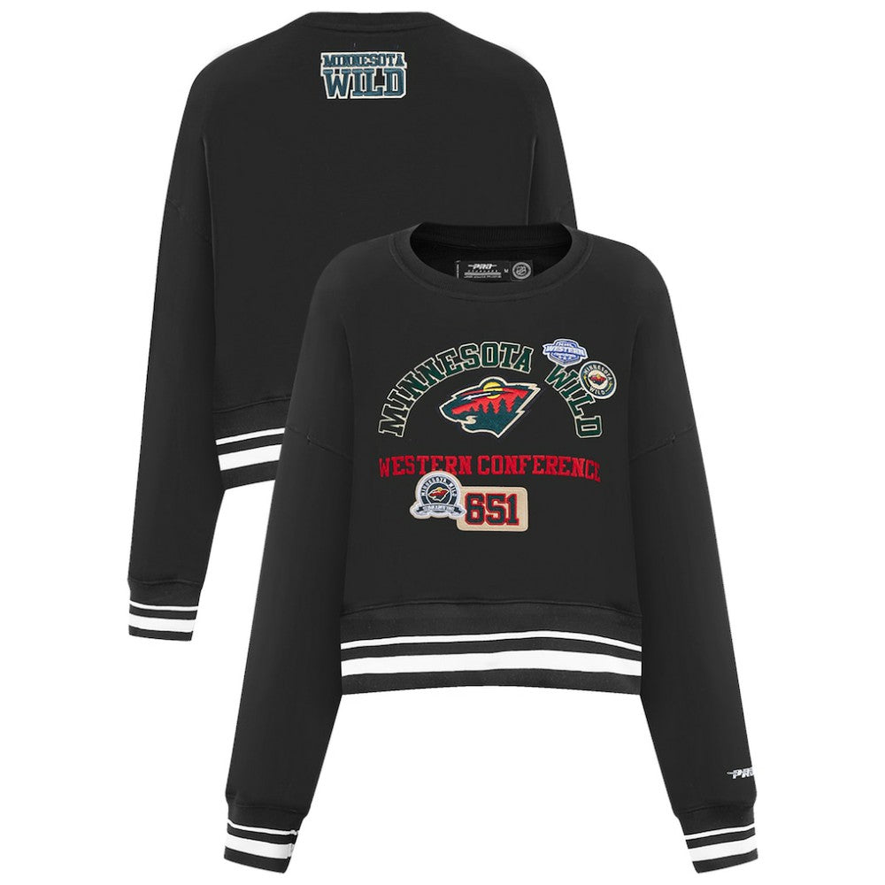 Minnesota Wild Pro Standard Women's Area Code Cropped Pullover Sweatshirt Online