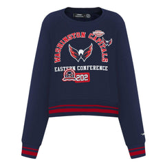 Washington Capitals Pro Standard Women's Area Code Cropped Pullover Sweatshirt For Sale