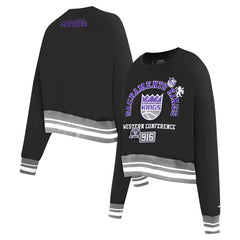 Sacramento Kings Pro Standard Women's Area Code Cropped Pullover Sweatshirt Outlet