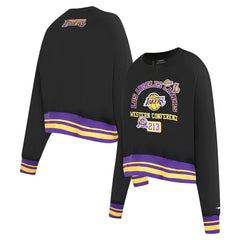Los Angeles Lakers Pro Standard Women's Area Code Cropped Pullover Sweatshirt Online