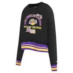 Los Angeles Lakers Pro Standard Women's Area Code Cropped Pullover Sweatshirt Online
