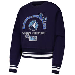 Minnesota Timberwolves Pro Standard Women's Area Code Cropped Pullover Sweatshirt Outlet