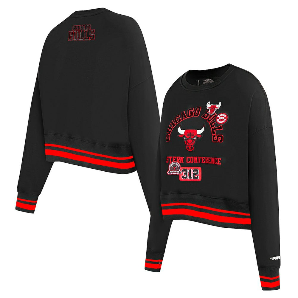 Chicago Bulls Pro Standard Women's Area Code Cropped Pullover Sweatshirt Discount