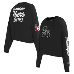 Philadelphia 76ers Pro Standard Women's Paint The City Cropped Pullover Sweatshirt Online