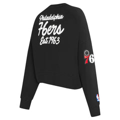 Philadelphia 76ers Pro Standard Women's Paint The City Cropped Pullover Sweatshirt Online