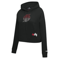 Portland Trail Blazers Pro Standard Women's Jewels Cropped Pullover Hoodie New