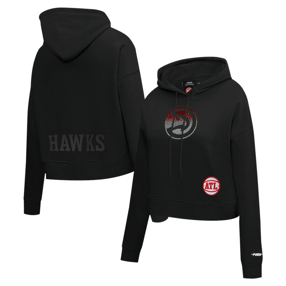 Atlanta Hawks Pro Standard Women's Jewels Cropped Pullover Hoodie On Sale