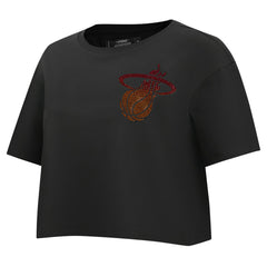 Miami Heat Pro Standard Women's Jewels Boxy Cropped T-Shirt Online