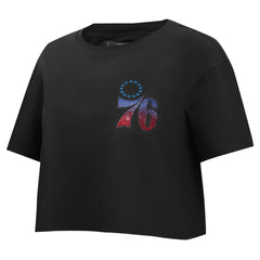 Philadelphia 76ers Pro Standard Women's Jewels Boxy Cropped T-Shirt Online